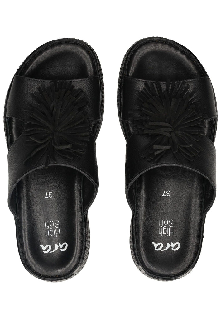 ara Pantoletten Leder Schwarz