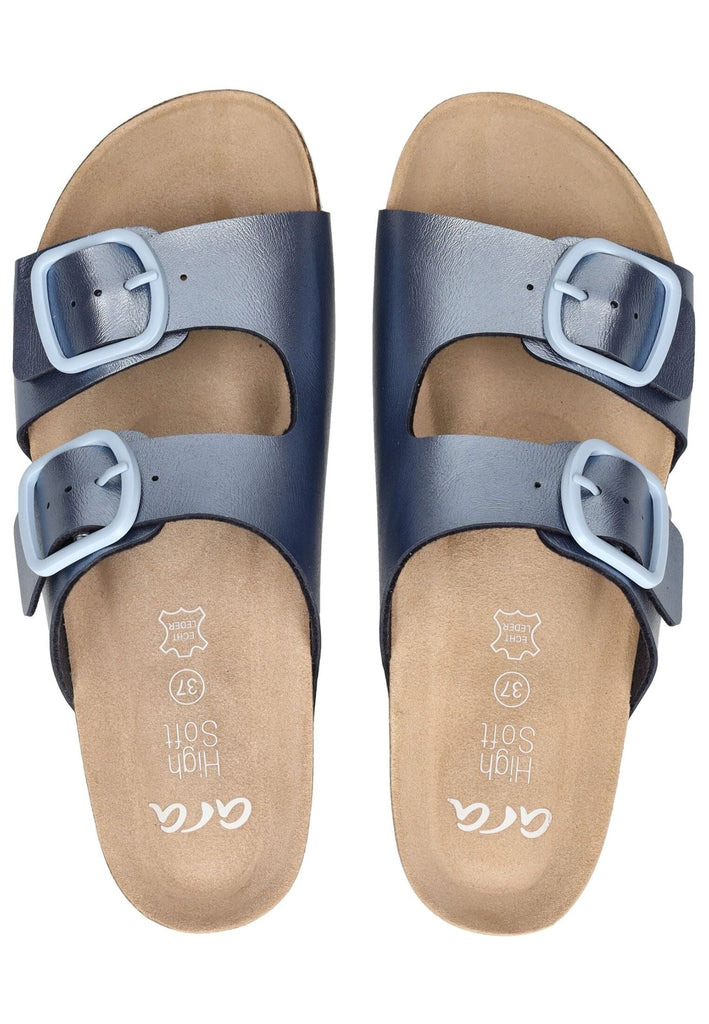 ara Pantoletten Lederimitat Hellblau