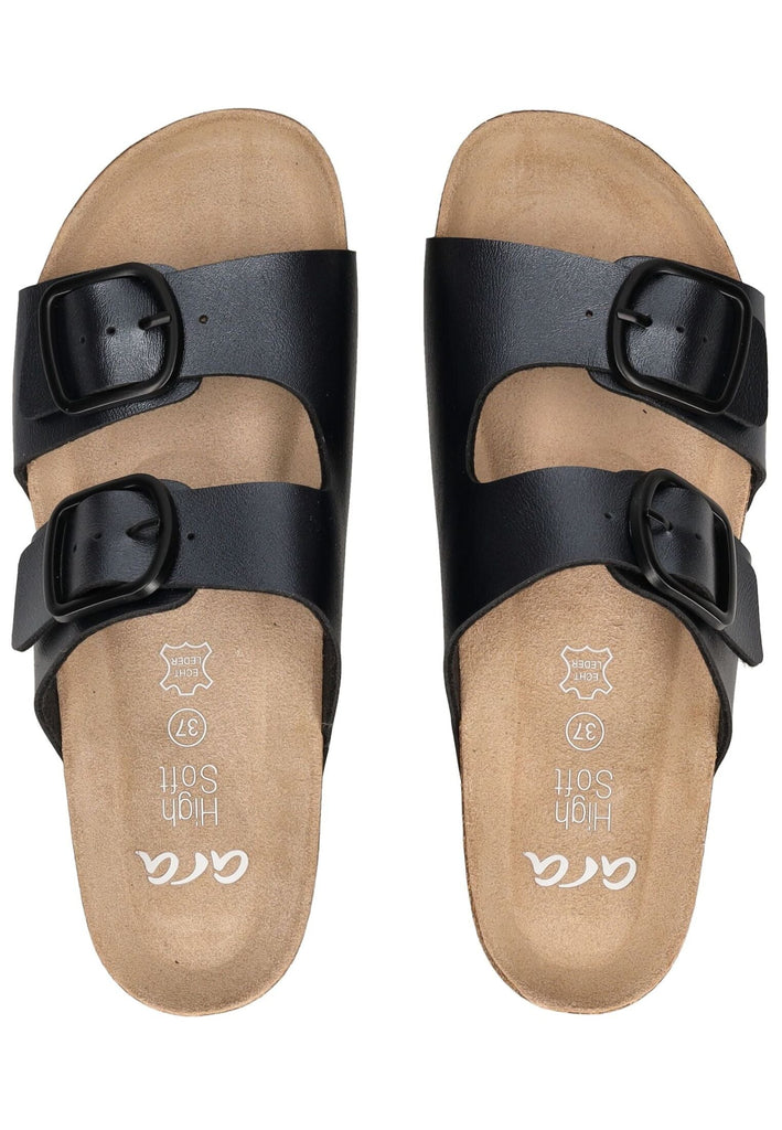 ara Pantoletten Lederimitat Schwarz