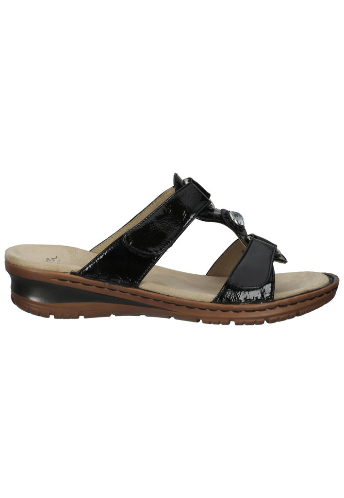 ara Pantoletten Lederimitat Schwarz