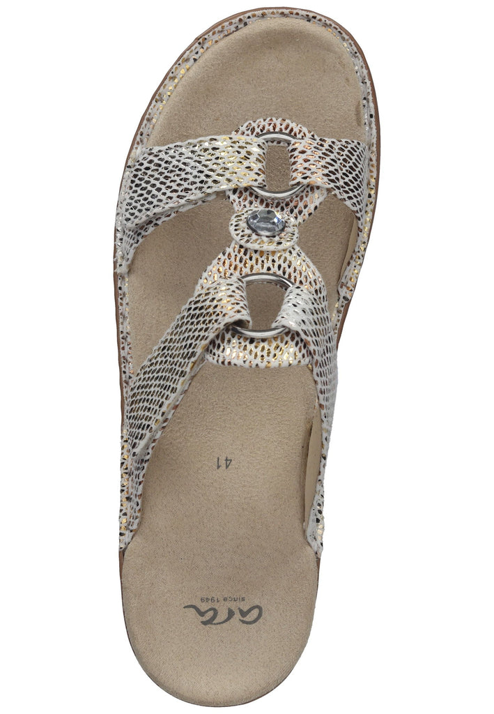 ara Pantoletten Lederimitat Weiß