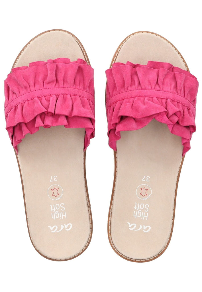 ara Pantoletten Veloursleder Fuchsia