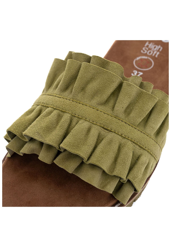 ara Pantoletten Veloursleder Grün