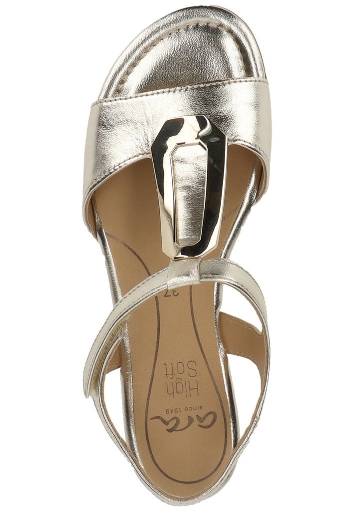 ara Sandalen Glattleder Weiß/Gold