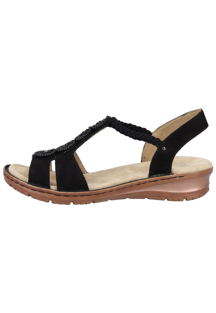 ara Sandalen Nubukleder Schwarz