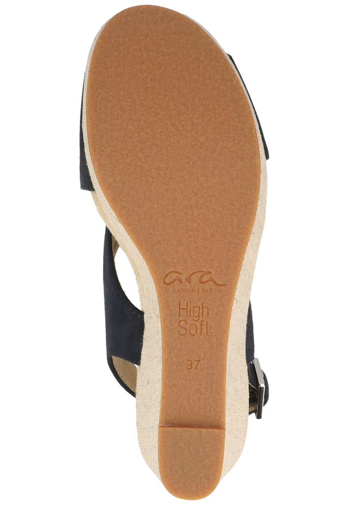 ara Sandalen Veloursleder Blau/Silber