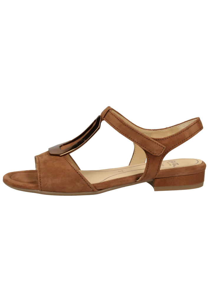 ara Sandalen Veloursleder Cognac