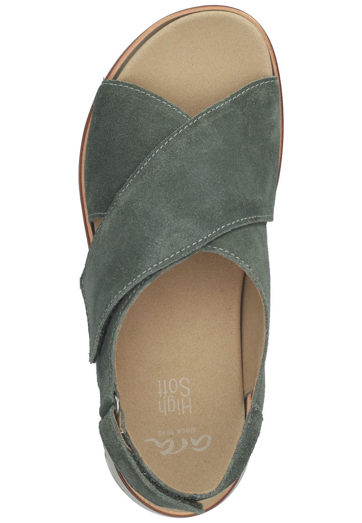 ara Sandalen Veloursleder Dunkelgrün