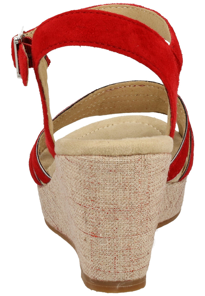 ara Sandalen Veloursleder Rot/Silber