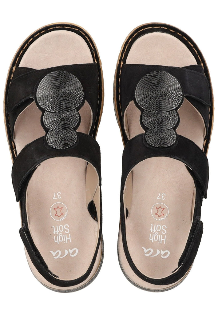 ara Sandalen Veloursleder Schwarz