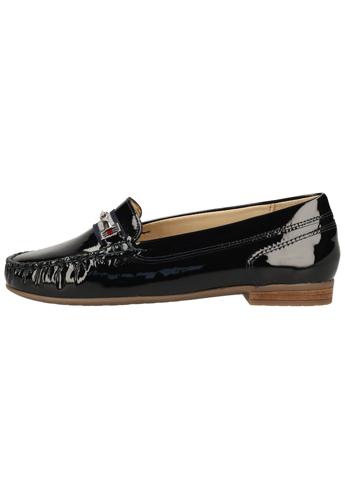 ara Slipper Leder Blau Lack