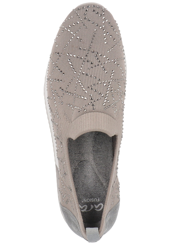 ara Slipper Leder/Textil Grau