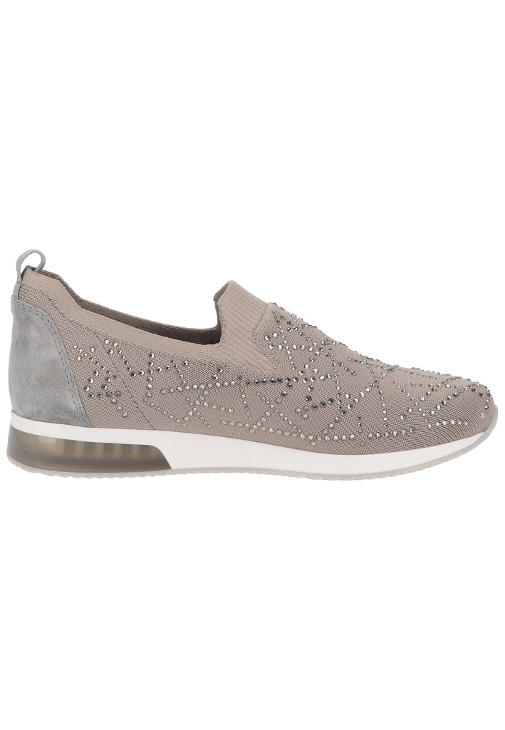 ara Slipper Leder/Textil Grau