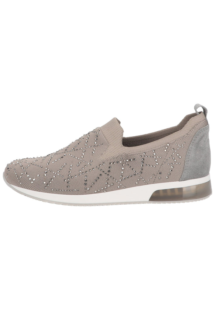 ara Slipper Leder/Textil Grau