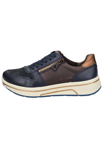 Sneaker ara Sneaker Glattleder Blau/Braun