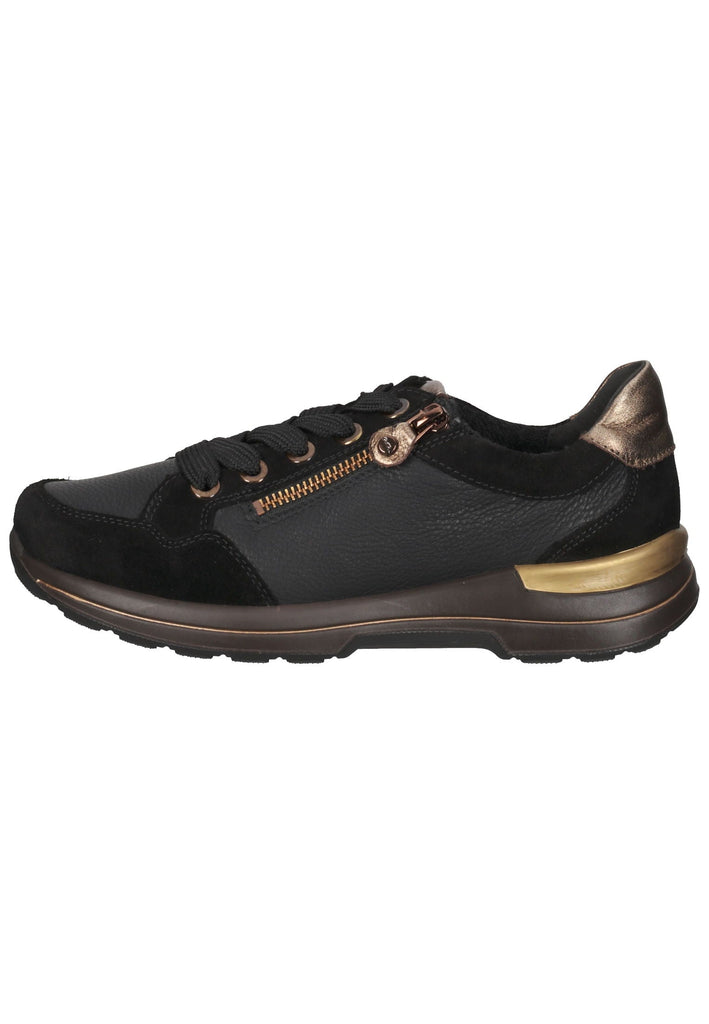 Sneaker ara Sneaker Veloursleder Schwarz/Gold
