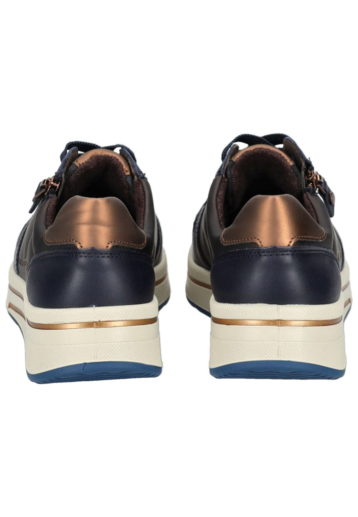 ara Sneaker Glattleder Blau/Braun