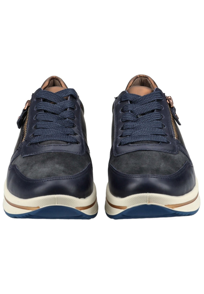 ara Sneaker Glattleder Blau/Braun