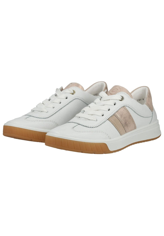 ara Sneaker Glattleder Weiß/Beige