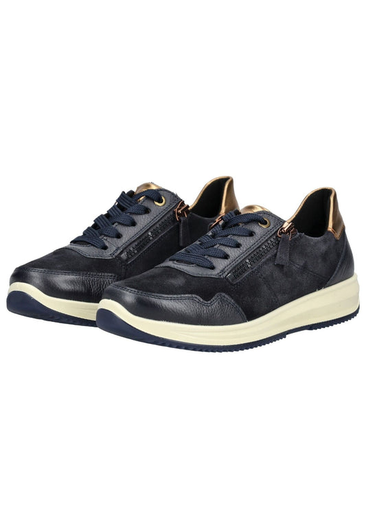 ara Sneaker Leder Blau/Braun