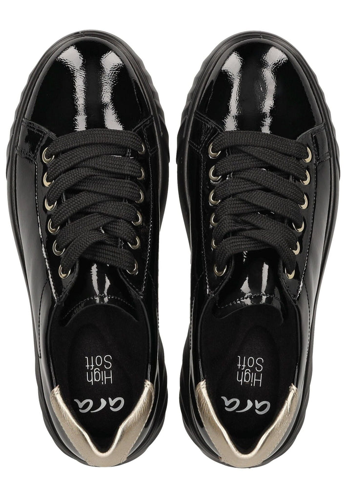 ara Sneaker Leder Schwarz Lack