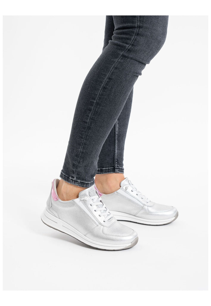 ara Sneaker Leder Silber/Rosa