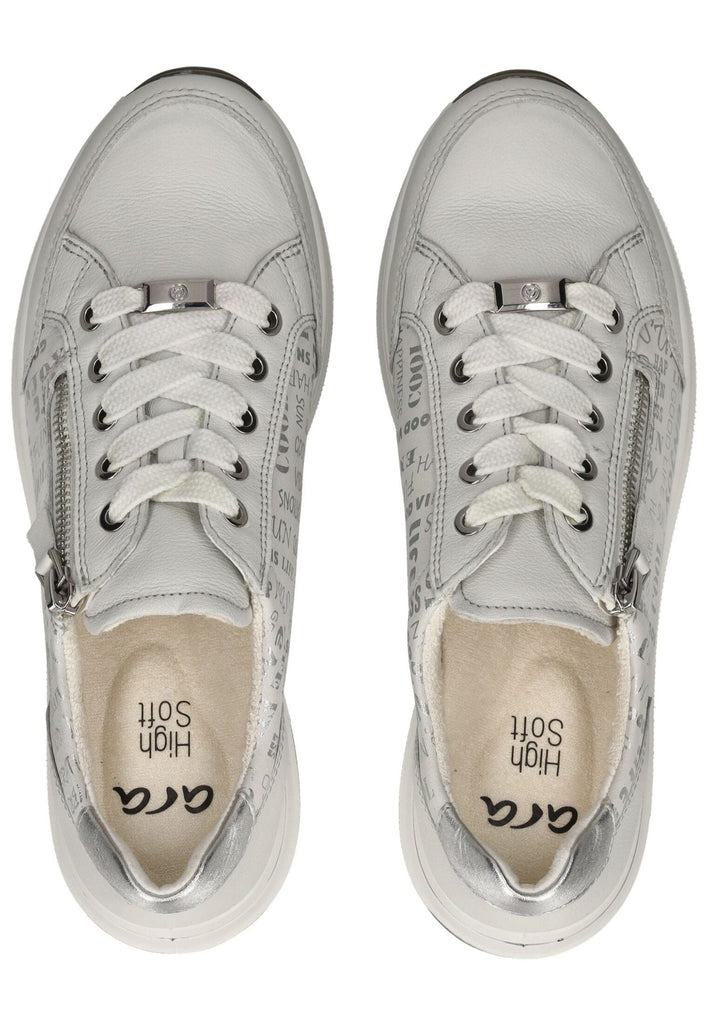 ara Sneaker Leder Silber/Weiß