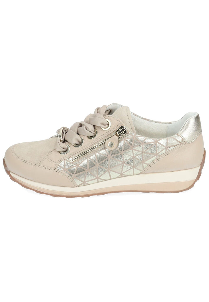 ara Sneaker Leder/Textil Beige/Gold