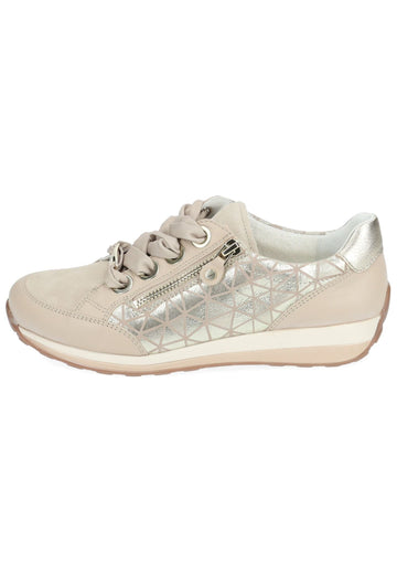 ara Sneaker Leder/Textil Beige/Gold