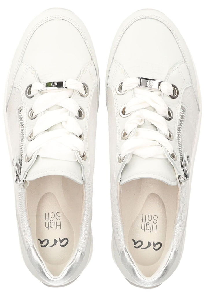 ara Sneaker Leder/Textil Weiß/Silber