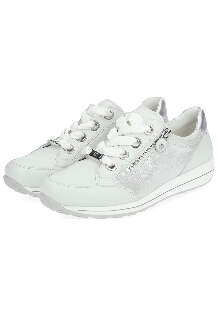 ara Sneaker Leder/Textil Weiß/Silber