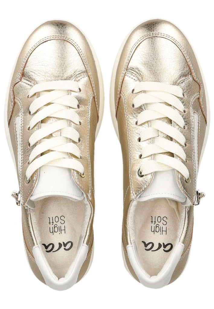 ara Sneaker Leder Weiß/Gold