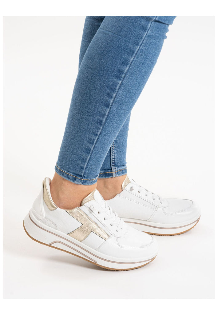 ara Sneaker Leder Weiß/Silber