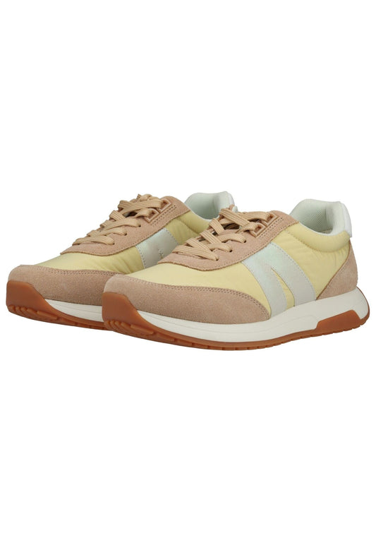 ara Sneaker Lederimitat/Textil Beige/Gelb