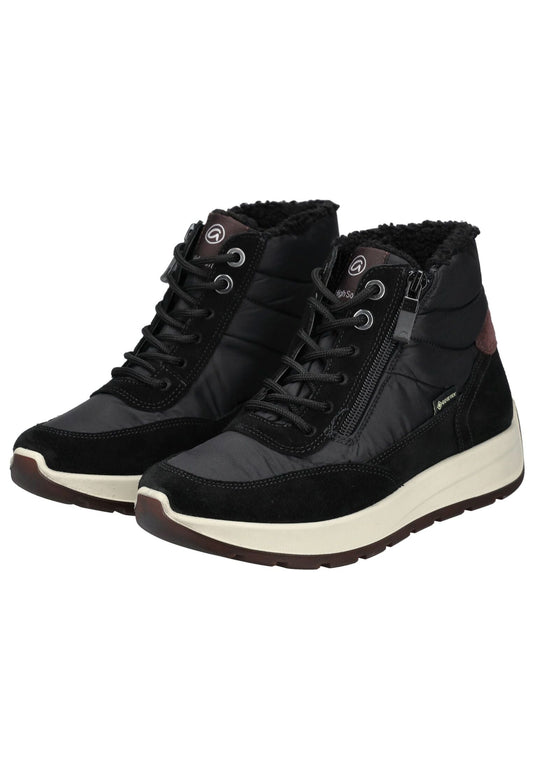 ara Sneaker Textil Schwarz/Braun Warmfutter