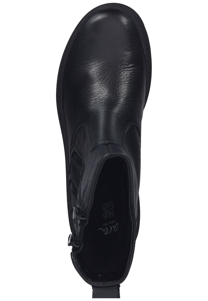 ara Stiefelette Leder Schwarz