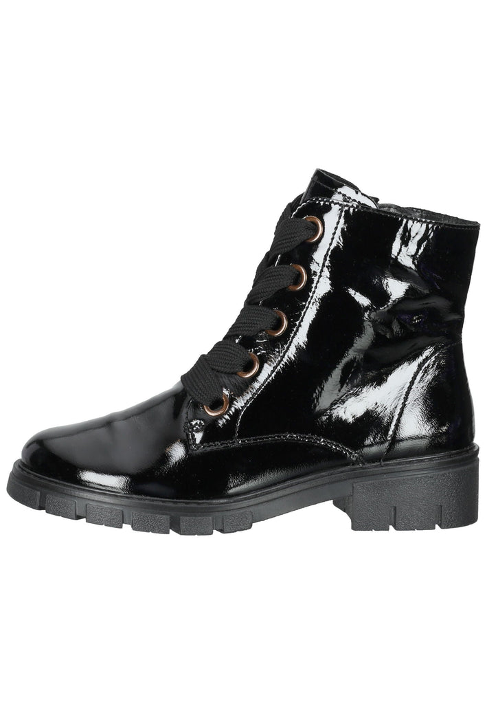 ara Stiefelette Leder Schwarz Lack