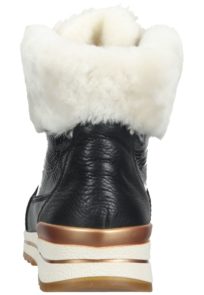 ara Stiefelette Leder Schwarz Lack Warmfutter