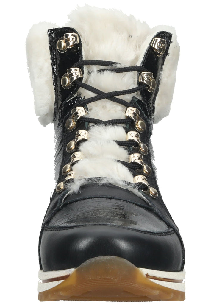 ara Stiefelette Leder Schwarz Lack Warmfutter