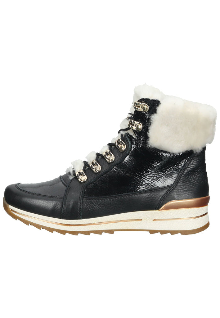 ara Stiefelette Leder Schwarz Lack Warmfutter