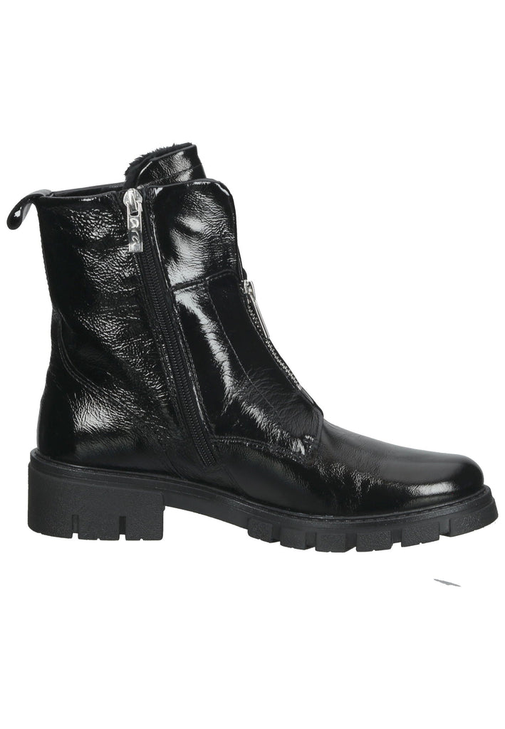 ara Stiefelette Leder Schwarz Lack Warmfutter