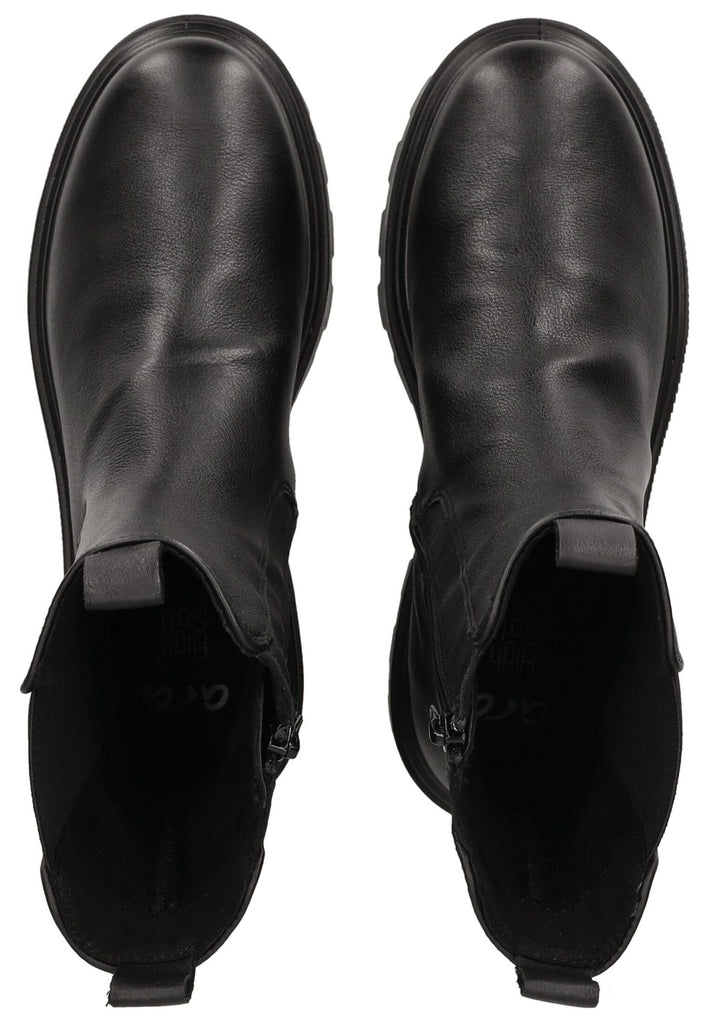 ara Stiefelette Leder/Textil Schwarz