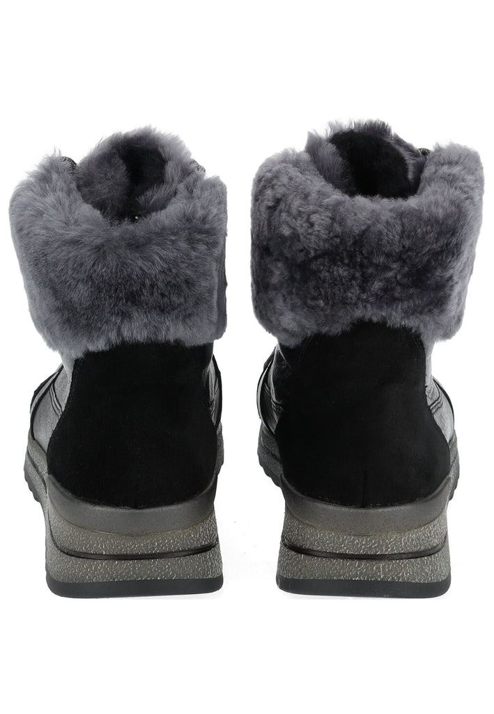 ara Stiefelette Leder/Textil Schwarz/Grau Warmfutter