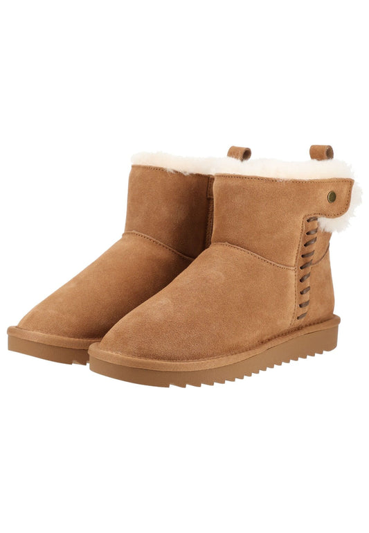 ara Stiefelette Lederimitat/Textil Cognac Warmfutter