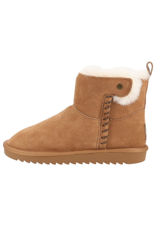 ara Stiefelette Lederimitat/Textil Cognac Warmfutter
