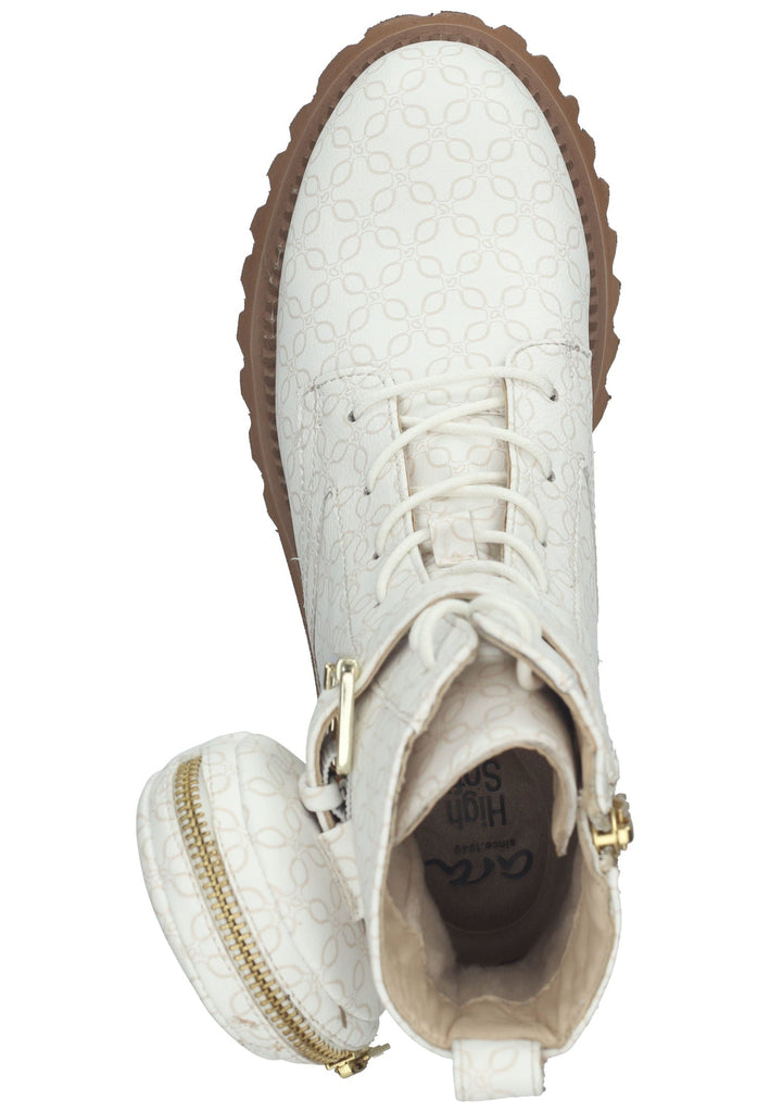 ara Stiefelette Lederimitat Weiß/Braun