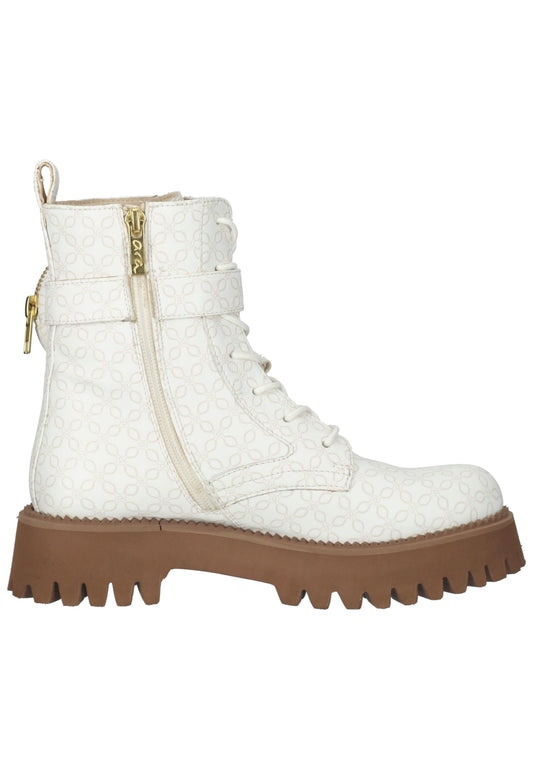 ara Stiefelette Lederimitat Weiß/Braun