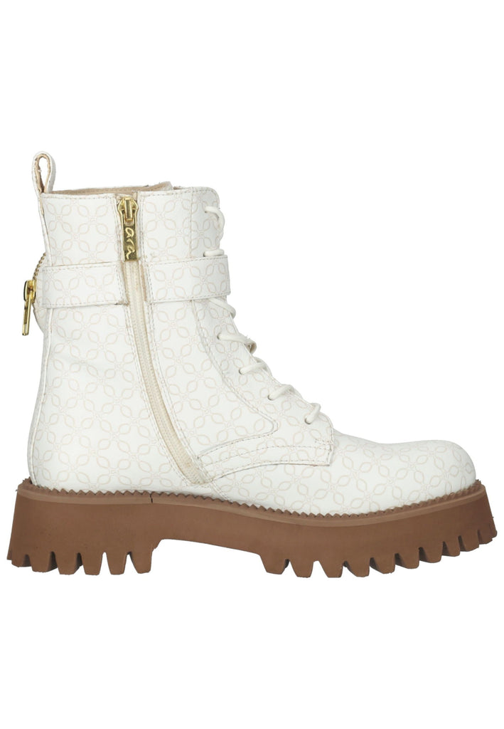ara Stiefelette Lederimitat Weiß/Braun