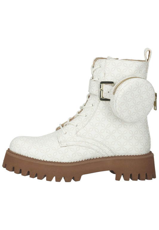 ara Stiefelette Lederimitat Weiß/Braun