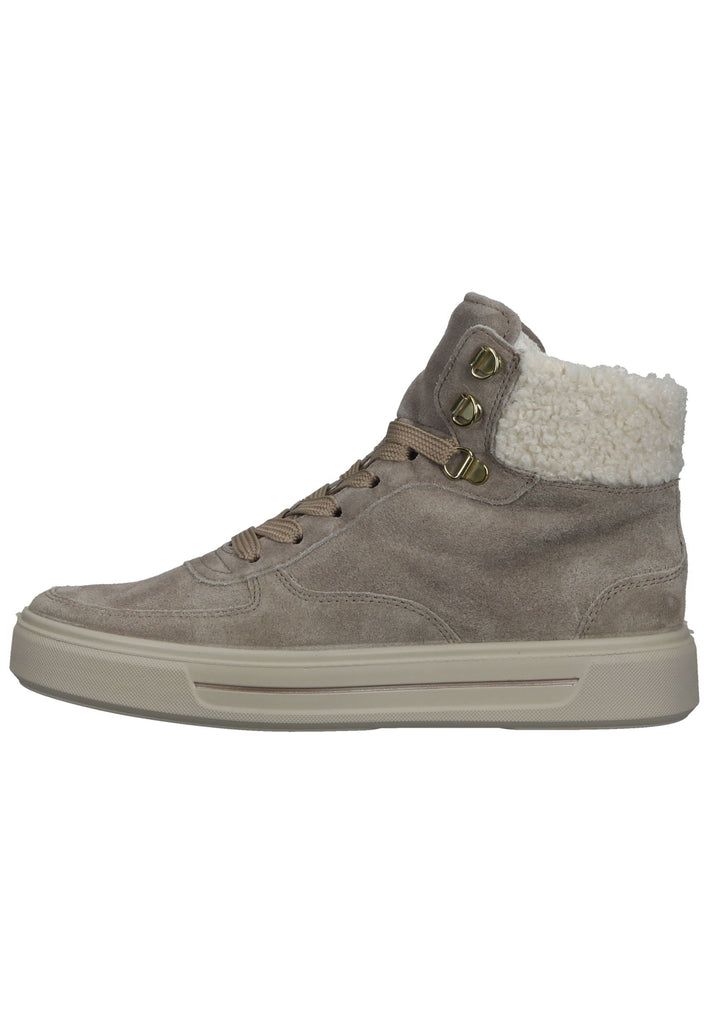 ara Stiefelette Veloursleder Beige/Weiß